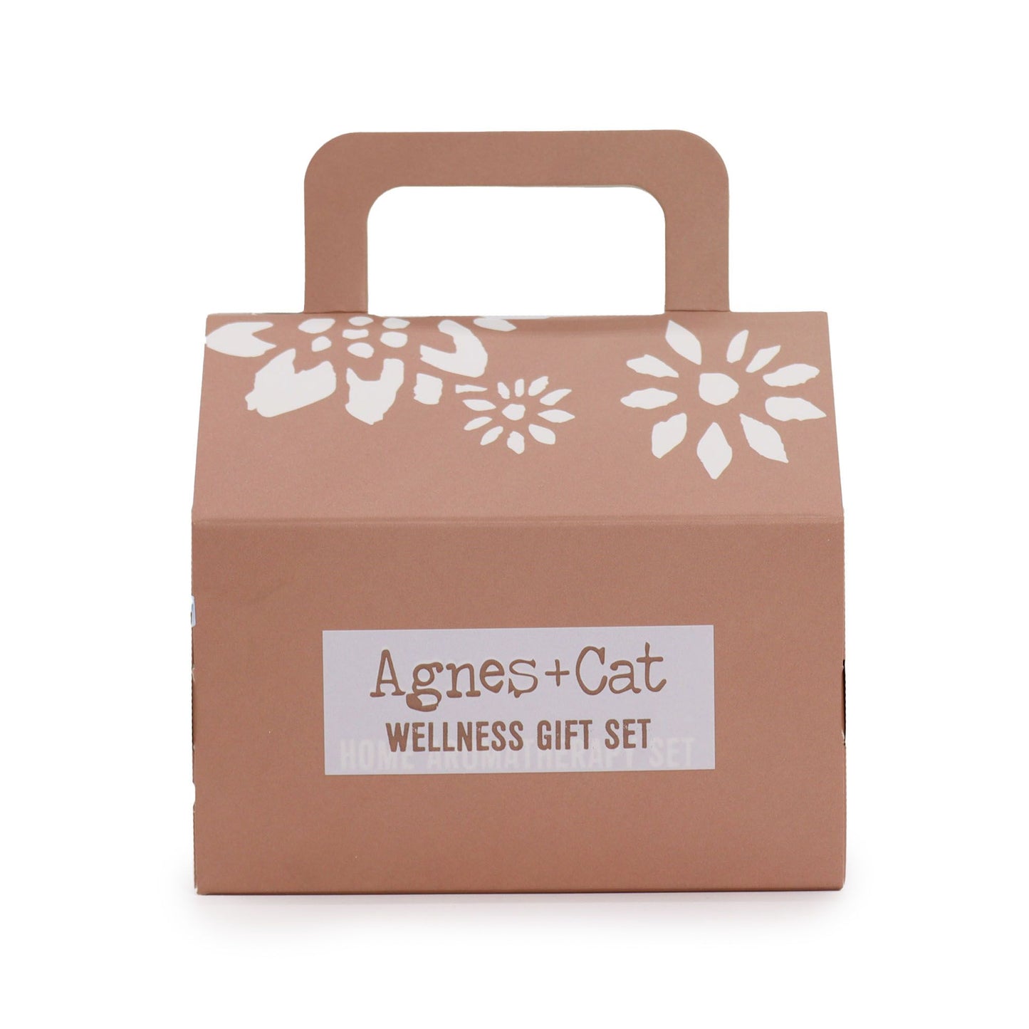 Agnes & Cat Moroccan Morning wellness gift set with soap bar, solid shampoo bar, lip balm and essential oil roll-on in gift box