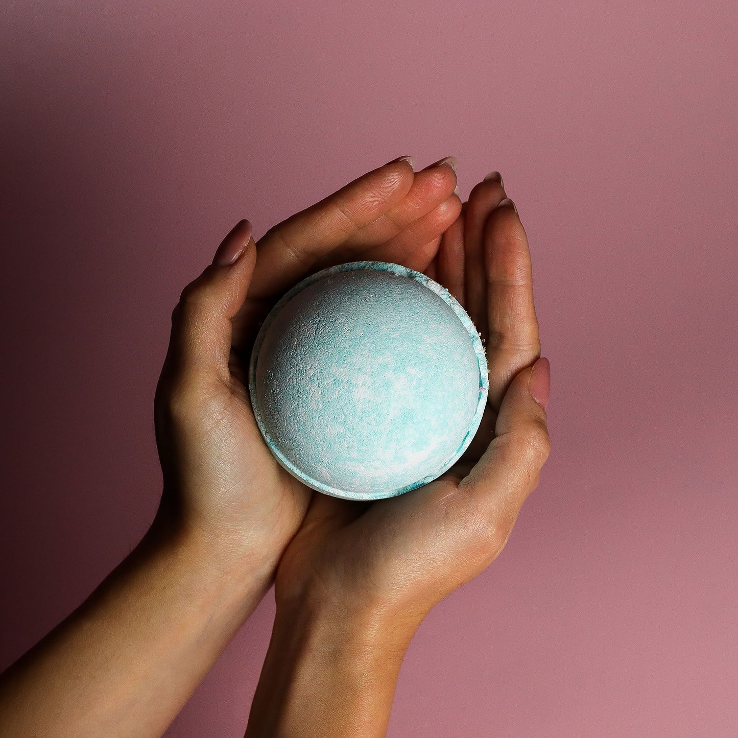Set of three blue Five for Him bath bombs with round textured design