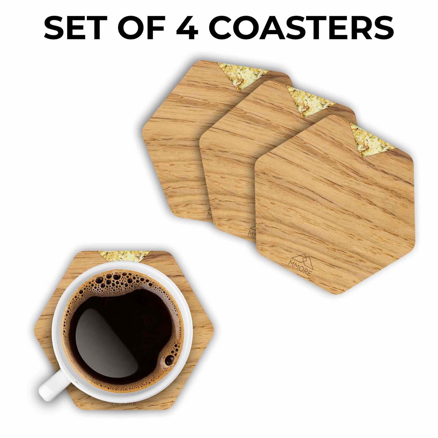 Wooden Coasters - Oak / Set of 4 Coasters-3
