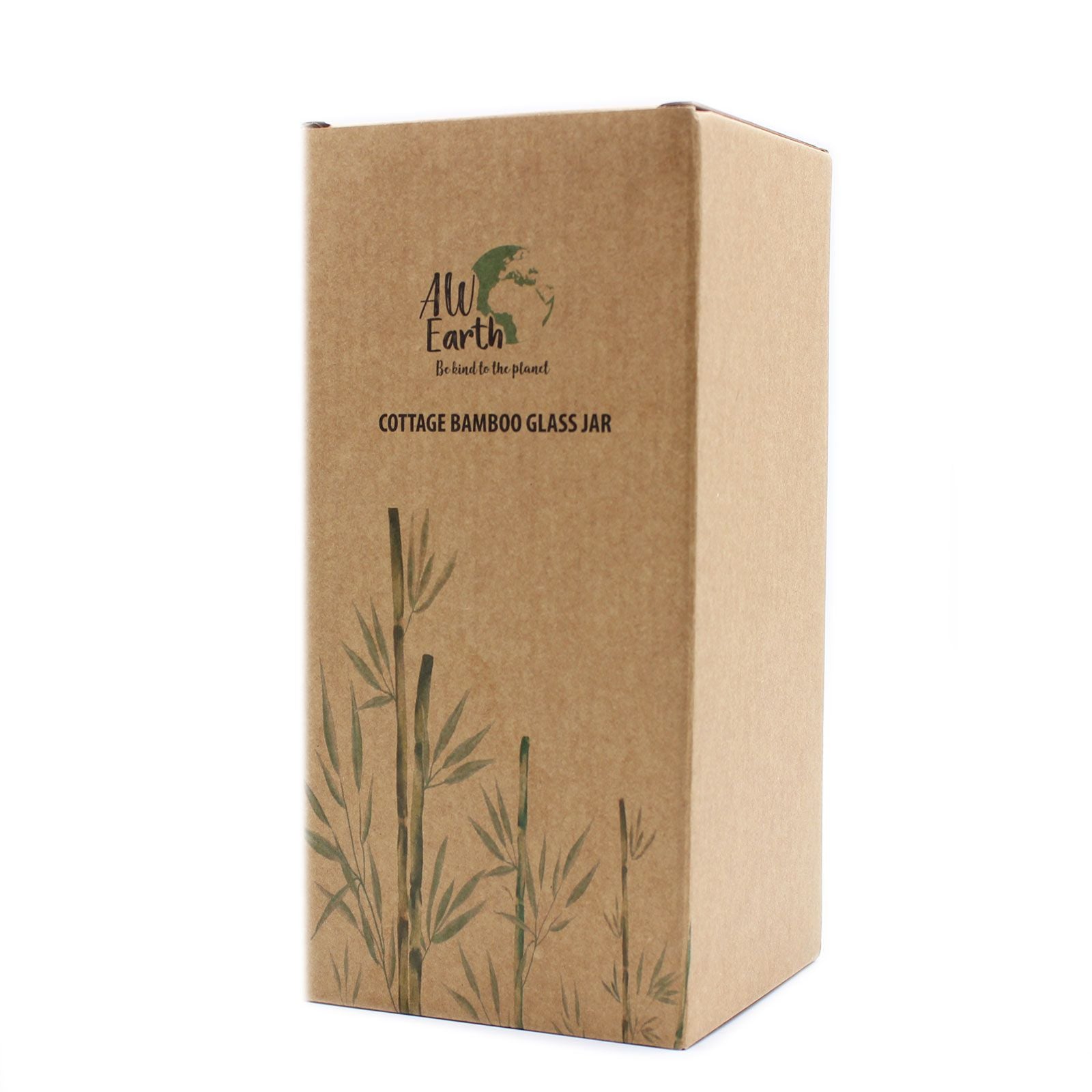 Clear glass storage jar with a bamboo lid | WoodenLandia