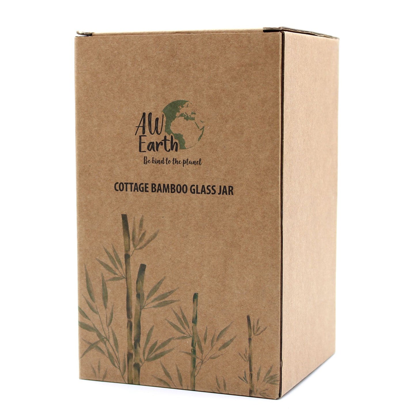 Clear glass storage jar with a bamboo lid | WoodenLandia