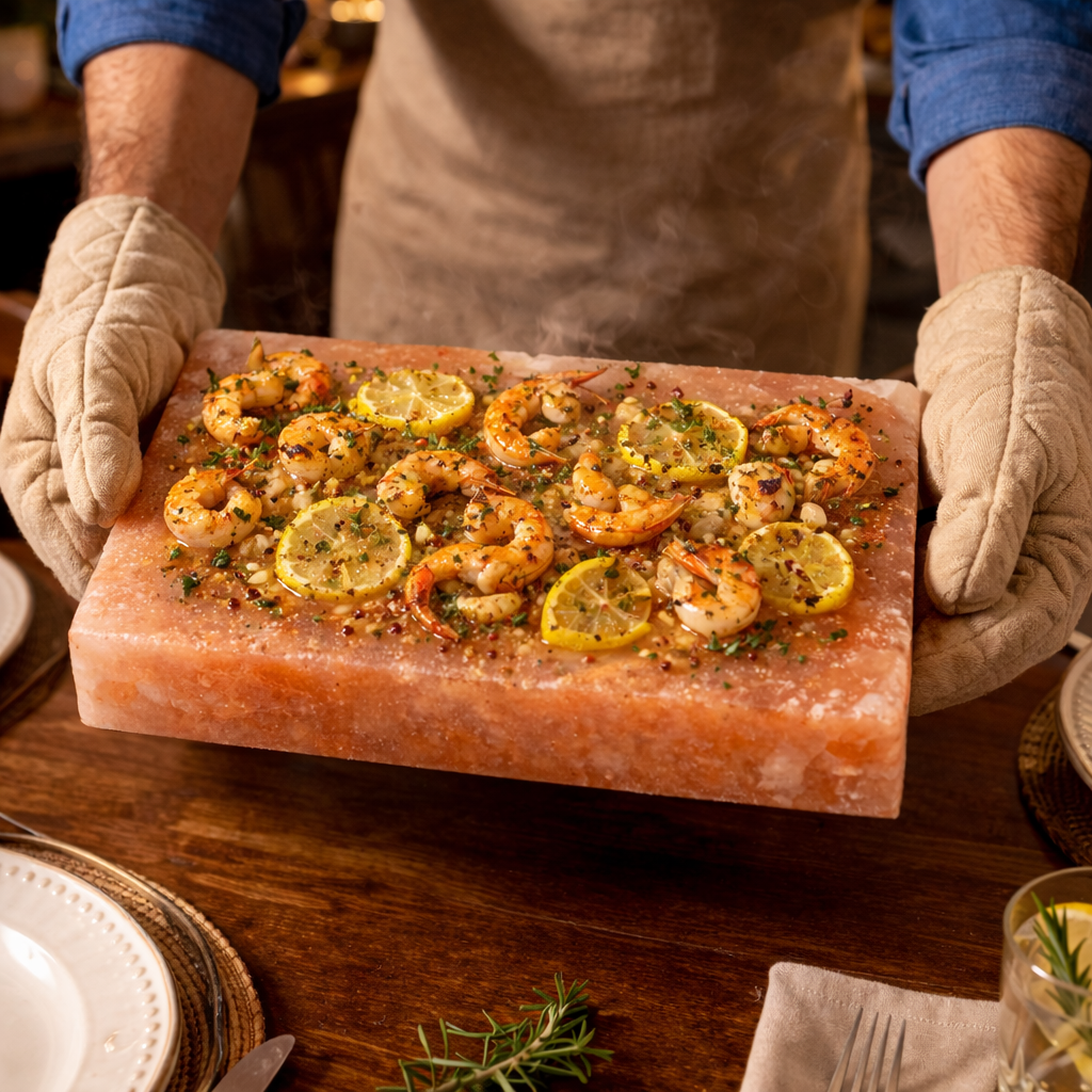 Rectangular Himalayan salt cooking plate 30x20x5 cm