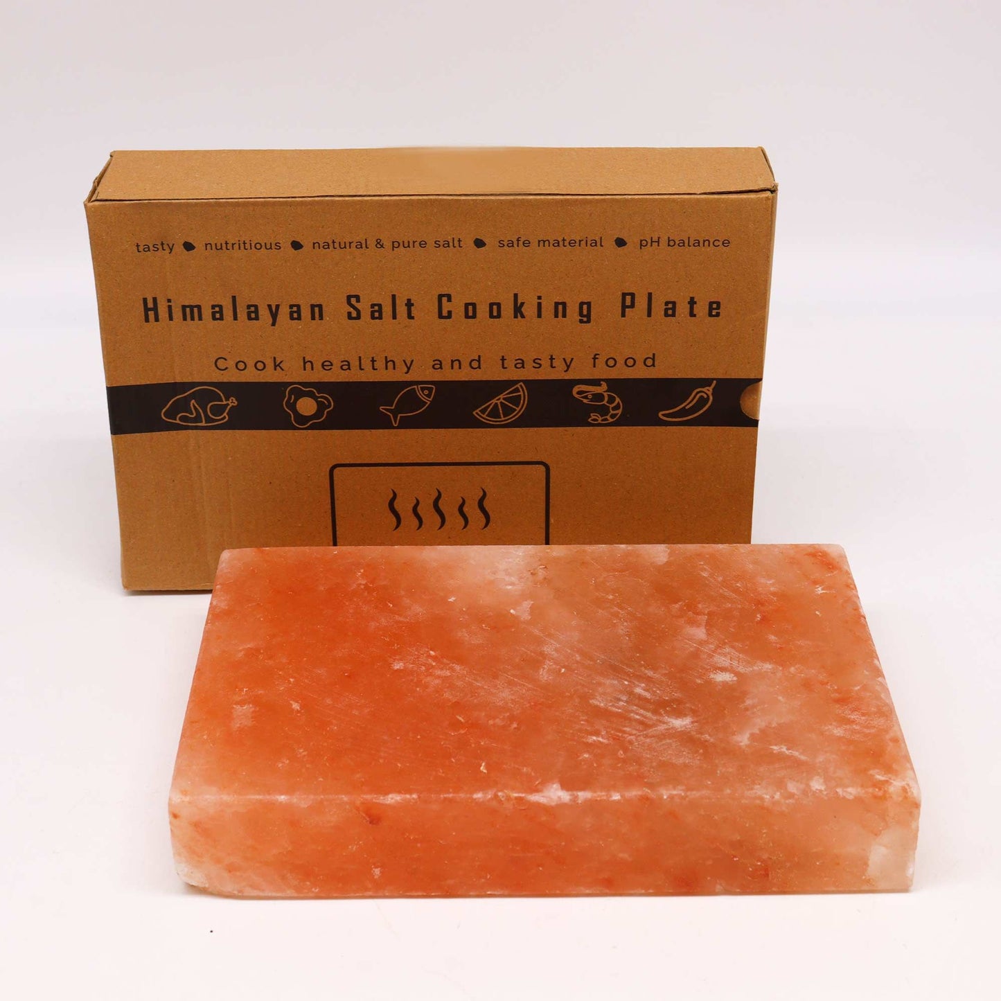 Rectangular Himalayan salt cooking plate 30x20x5 cm