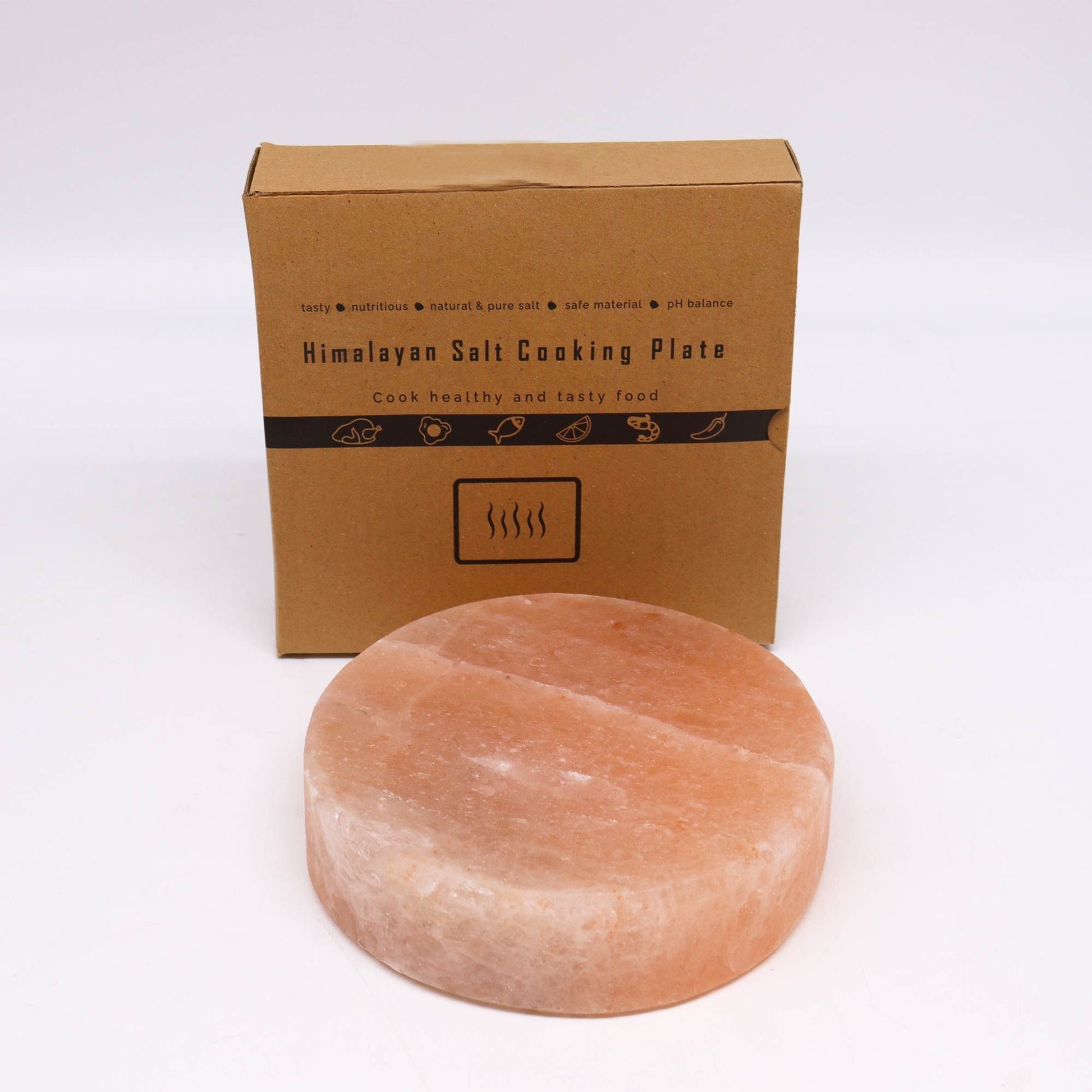 Round Himalayan salt cooking plate 20x20x5 cm