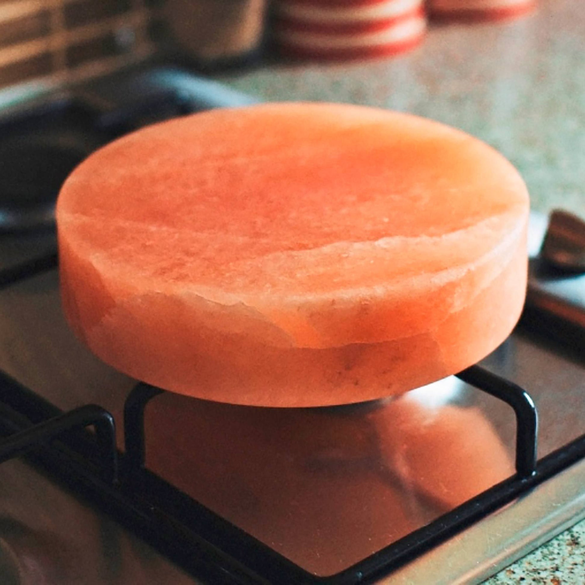 Round Himalayan salt cooking plate 20x20x5 cm