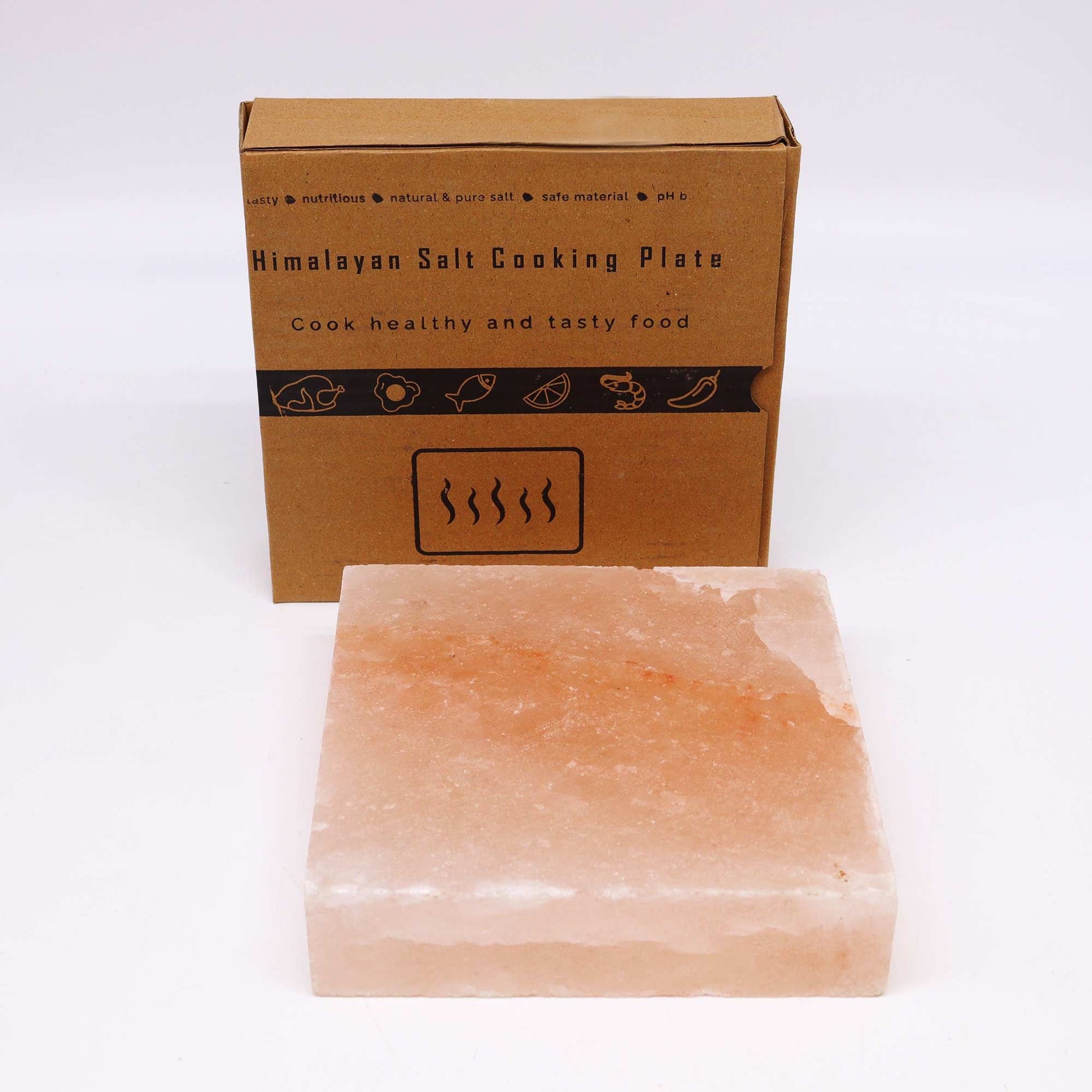 Square Himalayan salt cooking plate 20x20x5 cm