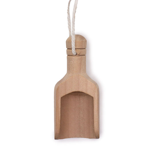 Mini wooden scoop with rope loop – natural wood, approx. 9.2 cm – for bath salts, spices and loose tea | WoodenLandia