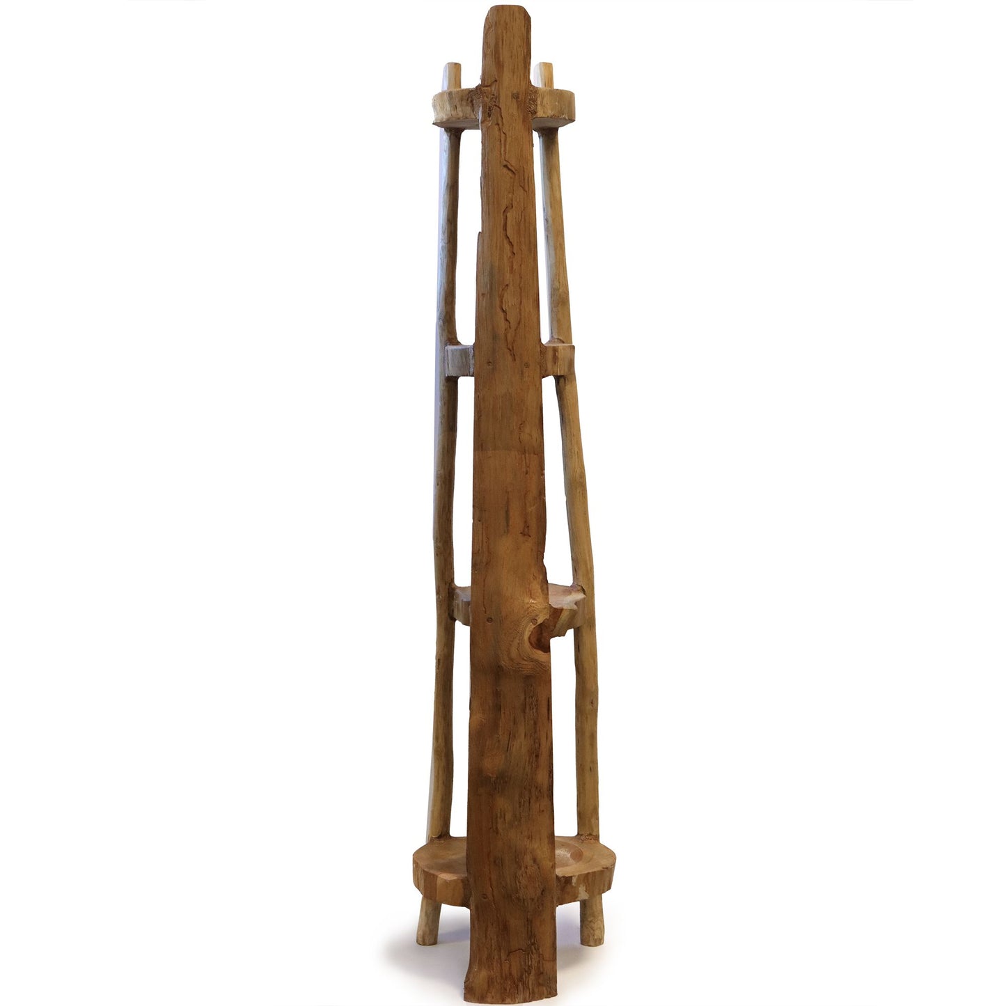 Natural teak corner unit with four shelves