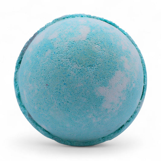 Set of three blue Five for Him bath bombs with round textured design