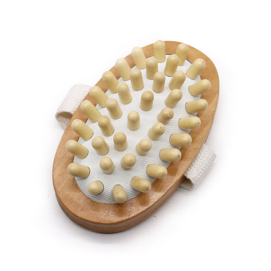 Wooden body massage brush with rounded wooden pegs | WoodenLandia
