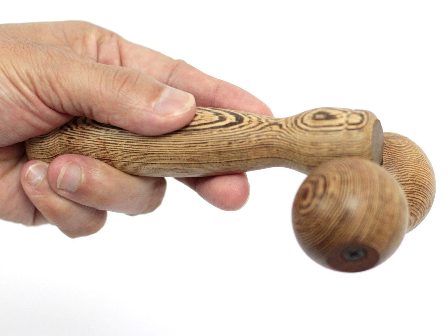 Wooden hand massage roller with ball for body massage
 | WoodenLandia