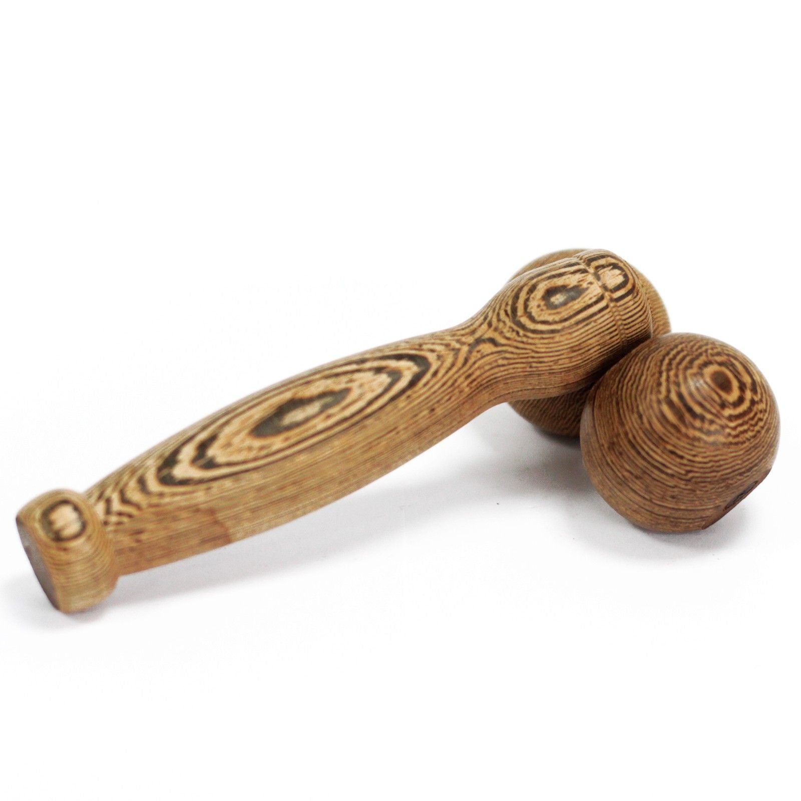 Wooden hand massage roller with ball for body massage
 | WoodenLandia