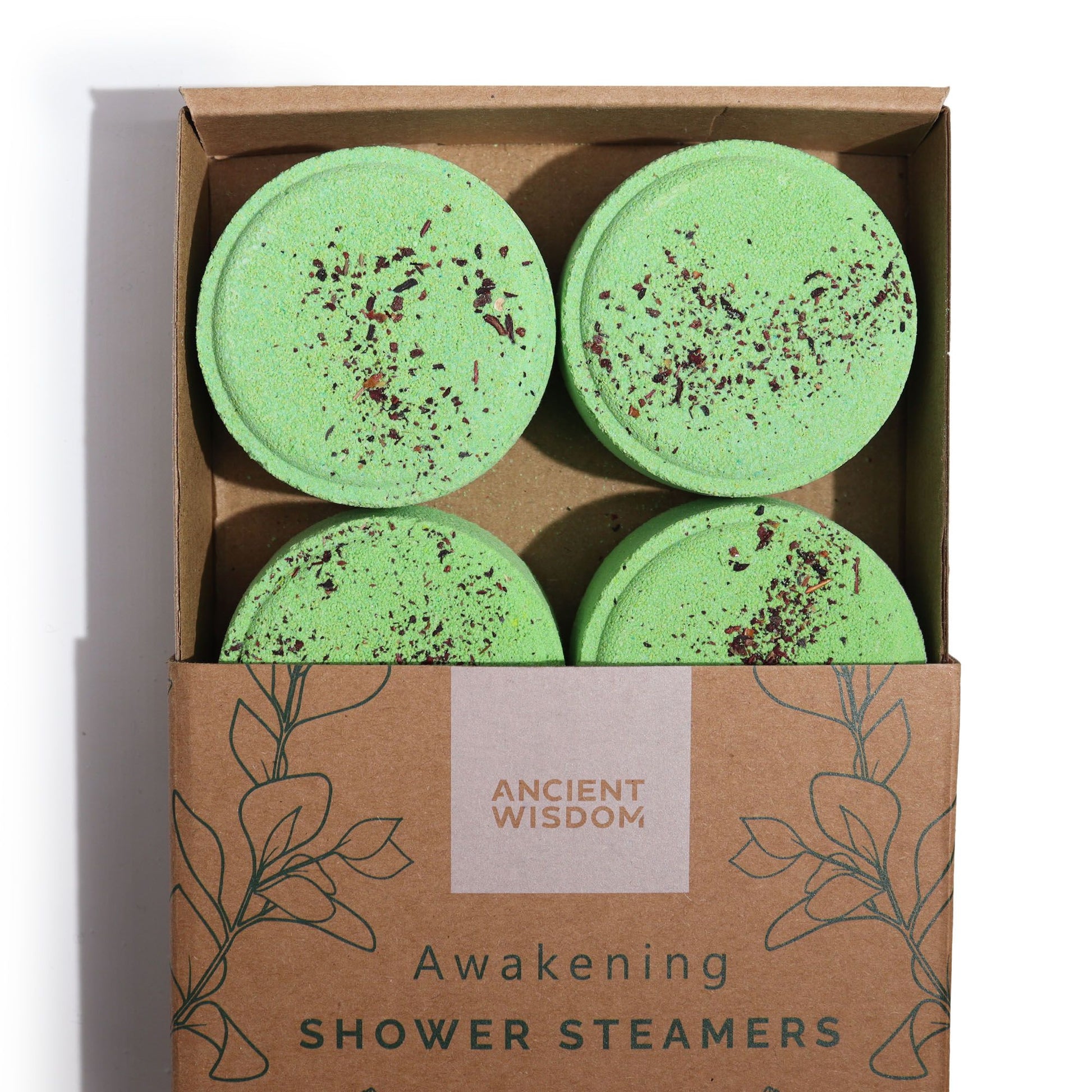 Zen Shower Steamers Awakening Green set of 4 aromatherapy shower steamers in a box